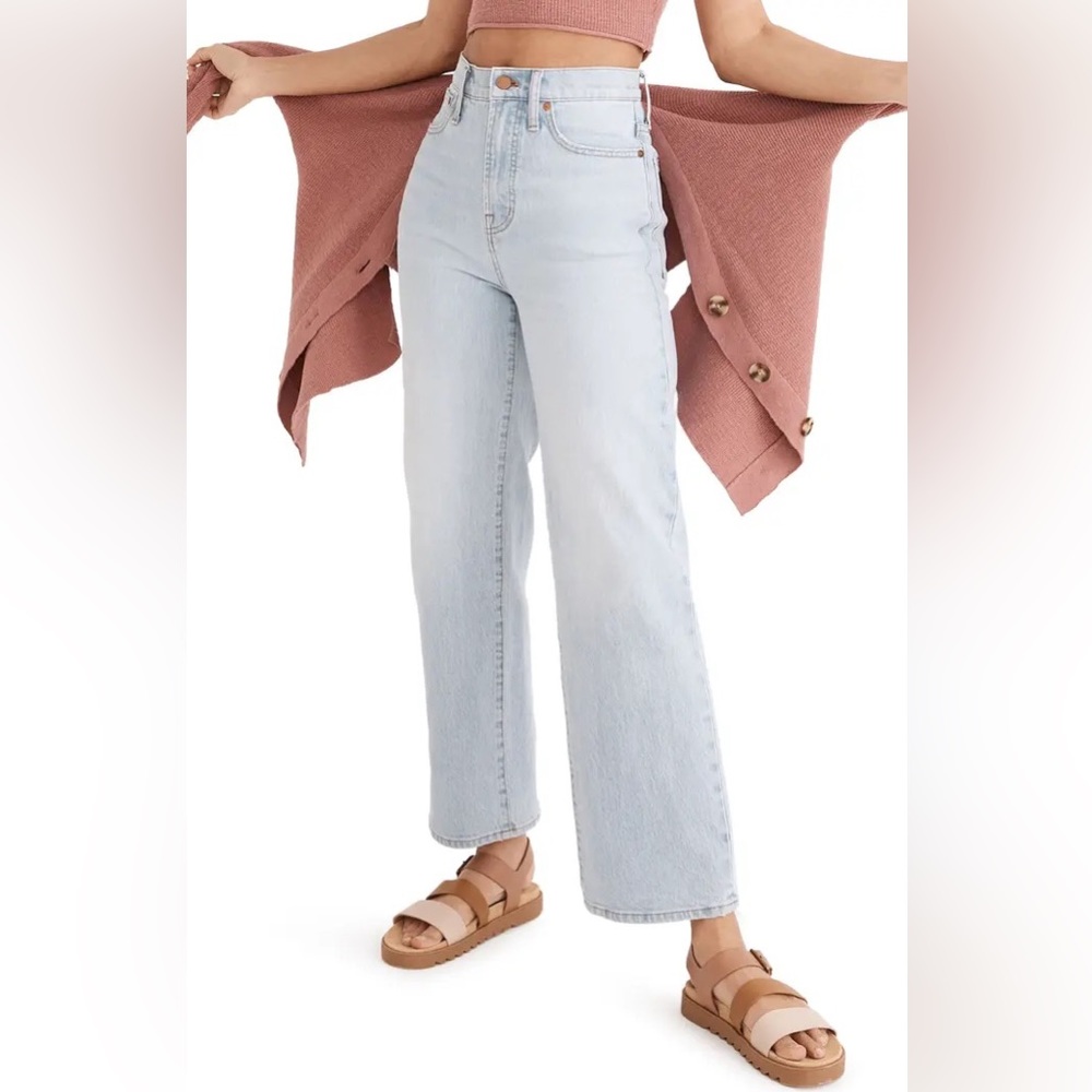Madewell Perfect Vintage Wide Leg Crop Jean Light Wash High Waisted Flare 24 00
